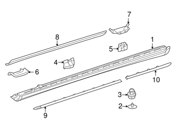 A0019919771 - Mercedes-Benz front sill trim clip A0019919771