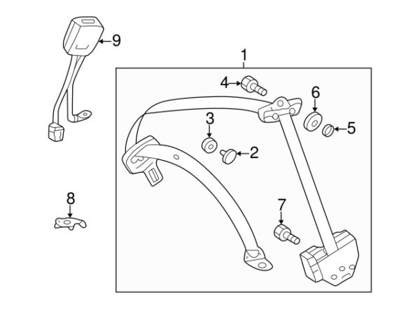 A0019947045 - Mercedes-Benz GLB E CLASS SEAT BELTS AND SHOULDER STRAPS CLIP A0019947045