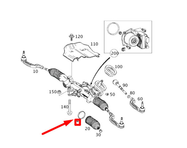 A0019951535 - New MB CLA C117 Steering Gear Bellows Inside Clamp A0019951535