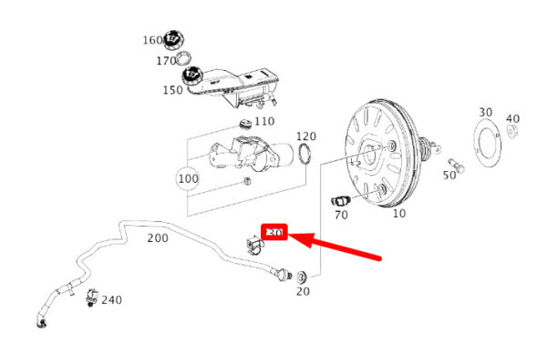 A0019955677 - New MERCEDES-BENZ CLA C117 Vacuum Line Bracket RHD A0019955677