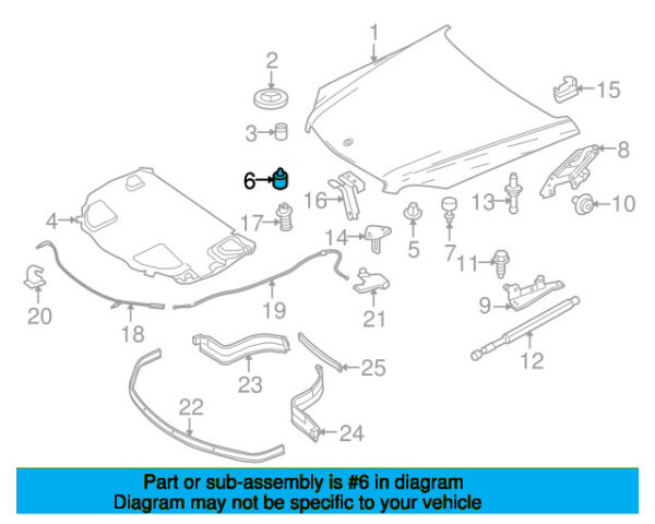 A0019980840 - Mercedes-Benz bonnet stop buffer A0019980840