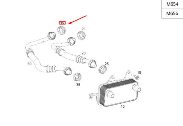 A0019981023 - MB E C238 return line to transmission dust cap A0019981023 NEW ORIGINAL