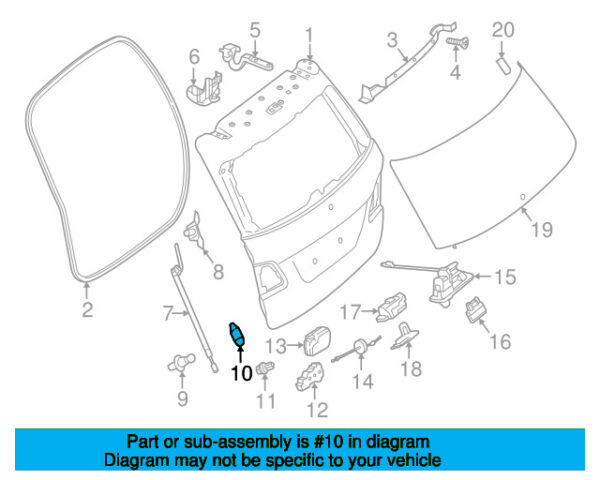 A0019982821 - Mercedes-Benz tailgate support cap A0019982821