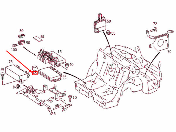 A0025421819 - NEW MERCEDES-BENZ CL C215 REAR ROLLER RELAY A0025421819