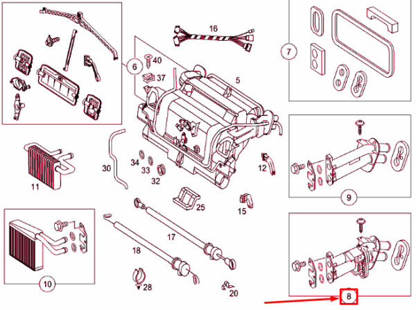 A0028308484 - NEW MERCEDES-BENZ SPRINTER 903 HEATER VALVE CONTROL KIT A0028308484 ORIGINAL