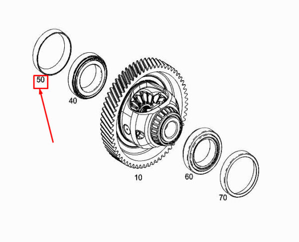 A0029819280 - NEW MERCEDES-BENZ B W246 DIFFERENTIAL OUTER RING A0029819280