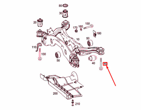 A0029906603 - MB GLA X156 External Mounting Screw Rear Subframe A0029906603 NEW