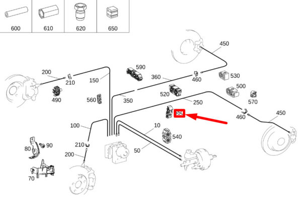 A0029951877 - NEW MB CLA C117 FRONT LEFT BRACKET BRAKE LINE FASTENER A0029951877 GENUINE