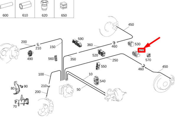 A0029955277 - New MB CLA C117 Left Rear Wheel Brake Line Bracket A0029955277