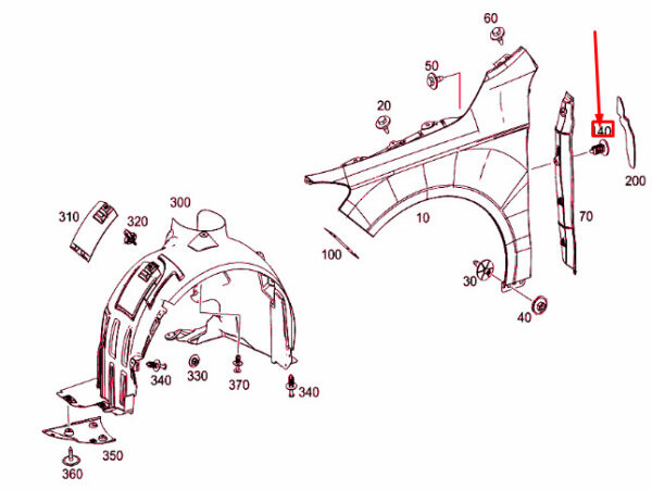 A0029973386 - MB CLA C117 Male Front Fender Cover A0029973386 NEW REAL