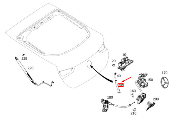 A0029984301 - MB GLE W167 Coupe Rear Door Shaped Rubber Grommet A0029984301 NEW ORIGINAL