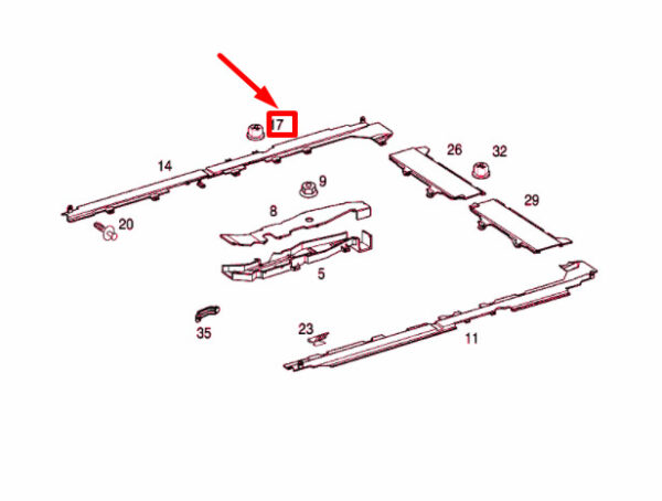 A0039906351 - NEW MERCEDES-BENZ A W168 CABLE CHANNEL NUT A0039906351 GENUINE