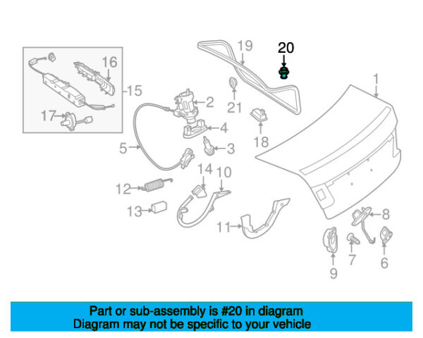 A2077500189 - Mercedes-Benz E-Class A207 trunk lid stop buffer A2077500189