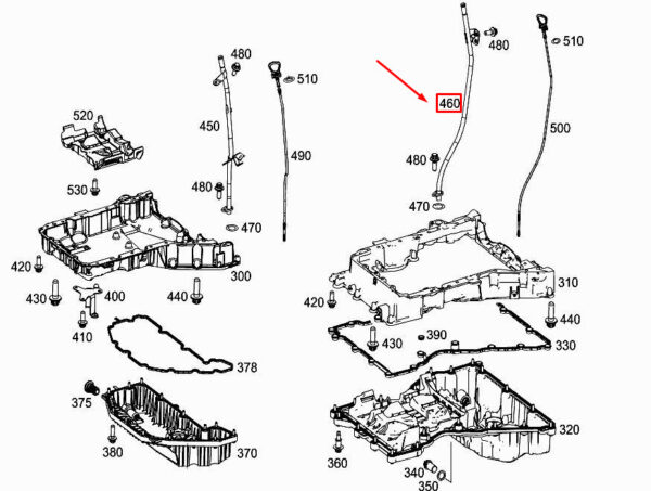 A6510101466 - New MERCEDES-BENZ ML W166 Engine Oil Dipstick Tube A6510101466