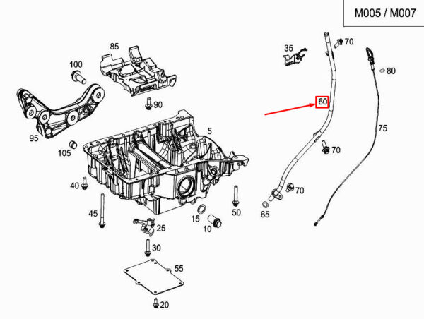 A6510106716 - Mercedes-Benz GLC X253 engine oil gauge tube A6510106716 NEW ORIGINAL