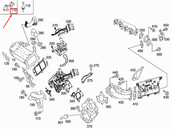 A6510109915 - Mercedes-Benz GLA X156 Engine Cover Mount A6510109915 NEW GENUINE