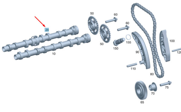 A6510501301 - NEW MERCEDES-BENZ GLC C253 EXHAUST CAMSHAFT A6510501301 GENUINE
