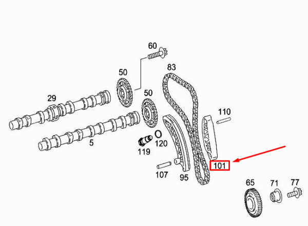 A6510520016 - New MERCEDES-BENZ ML W166 Cylinder Crankcase Slide Rail A6510520016