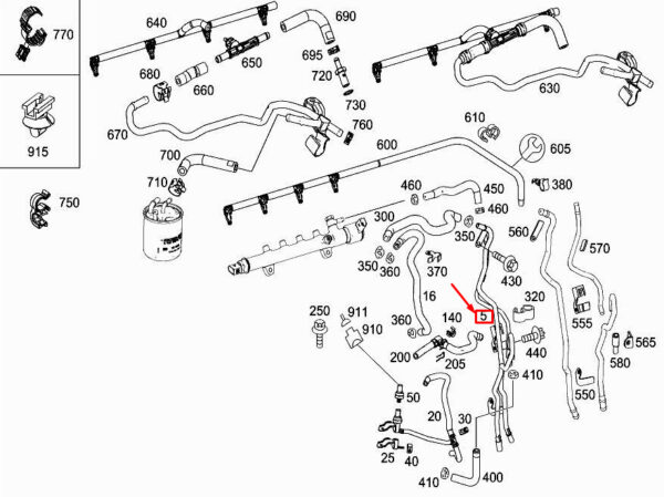A6510701135 - NEW MERCEDES-BENZ GL X166 FUEL LINE A6510701135 ORIGINAL