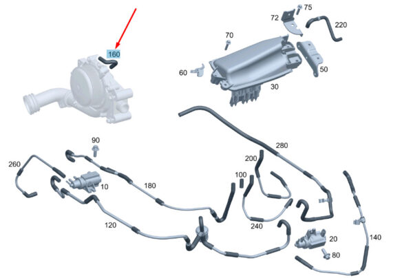 A6510703732 - New MERCEDES-BENZ C W204 Vacuum Line A6510703732