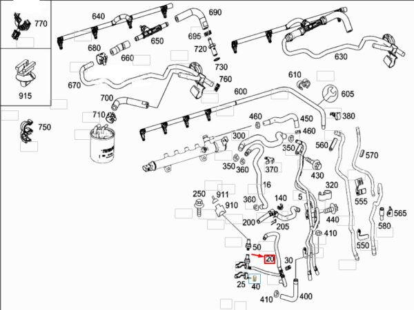 A6510703981 - NEW MERCEDES-BENZ C W205 FUEL HOSE A6510703981 ORIGINAL
