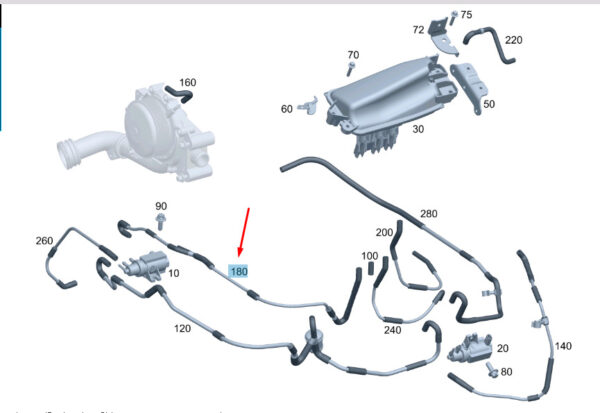 A6510705032 - NEW MB C W204 SWITCHOVER VALVE TO PRESSURE TANK VACUUM LINE A6510705032