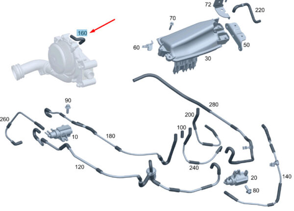 A6510705832 - NEW MERCEDES-BENZ SLK R172 PASS VACUUM LINE A6510705832 ORIGINAL