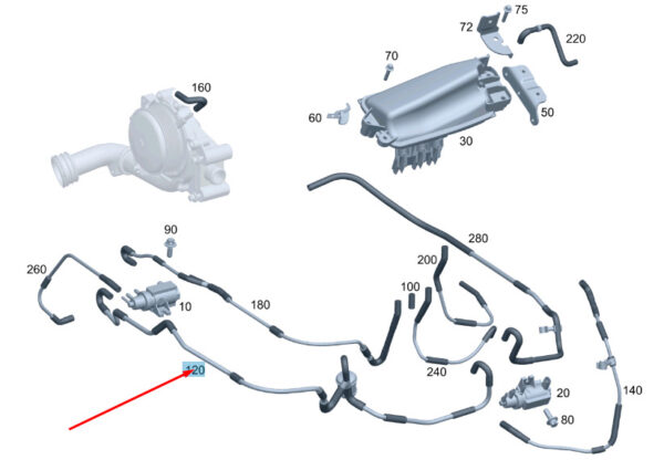 A6510705932 - Mercedes-Benz C W204 Vacuum Line A6510705932 NEW ORIGINAL