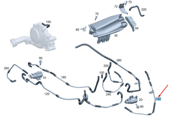 A6510706732 - NEW MERCEDES-BENZ C W204 PASS VACUUM LINE RHD A6510706732 GENUINE