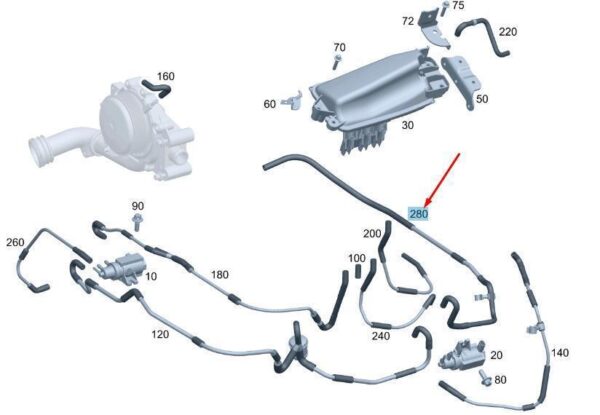 A6510709832 - Genuine Mercedes Benz C W204 Intake Line A6510709832