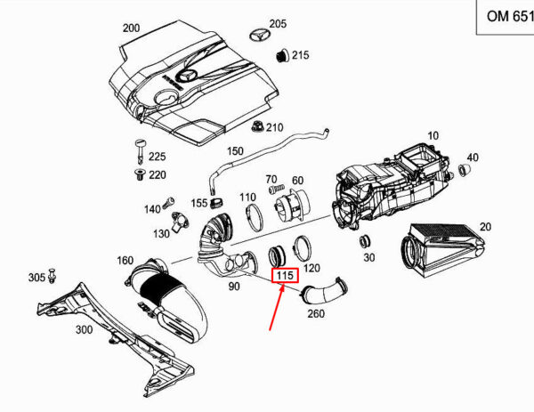A6510940151 - NEW MERCEDES-BENZ C W205 CHARGER INTAKE COMPENSATION RING A6510940151 ORIGINAL