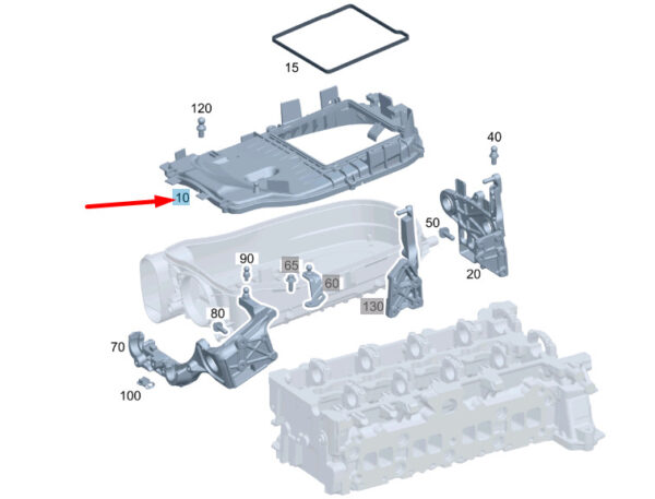 A6510940206 - Mercedes-Benz C W204 air filter housing cover top A6510940206 NEW ORIGINAL