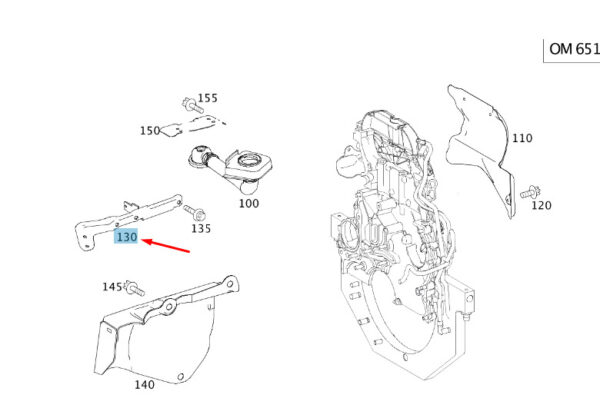 A6510962640 - NEW MERCEDES-BENZ VITO W639 TURBO BRACKET A6510962640