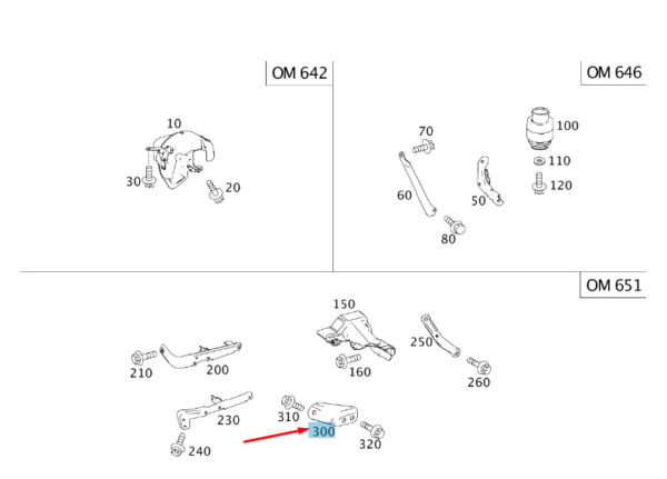 A6510963040 - NEW MB SPRINTER W906 EXHAUST GAS TURBO TO ALTERNATOR BRACKET A6510963040