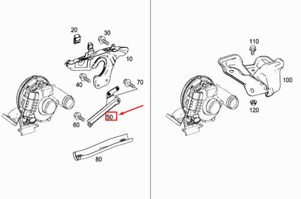 A6510963540 - NEW MERCEDES-BENZ E W213 TURBINE HOLDER A6510963540 ORIGINAL