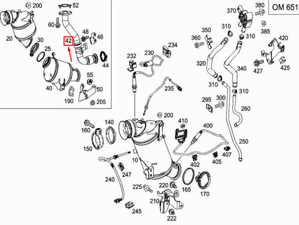 A6511402708 - NEW MERCEDES-BENZ C W205 EXHAUST RE-CIRCULATION LINE A6511402708 ORIGINAL