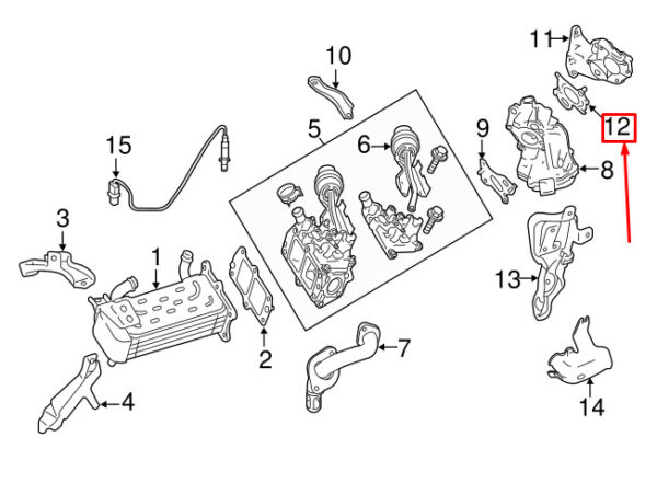 A6511422380 - NEW MERCEDES-BENZ E W212 AGR VALVE SEAL A6511422380 13-16 ORIGINAL