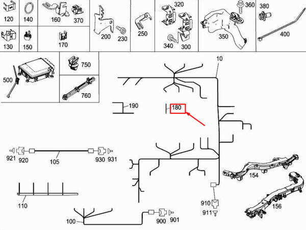A6511509433 - New MERCEDES-BENZ ML W166 Engine Wiring Harness A6511509433