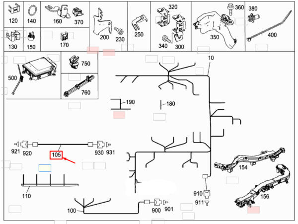 A6511509620 - NEW MERCEDES-BENZ C W204 ENGINE WIRING HARNESS A6511509620 ORIGINAL