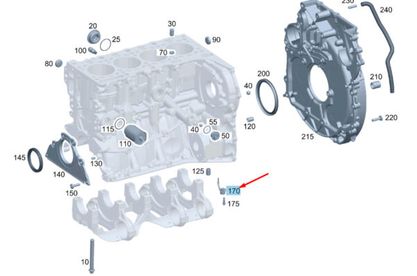 A6511800343 - NEW MERCEDES-BENZ ML W166 PISTON COOLING OIL SPRAY NOZZLE A6511800343 GENUINE