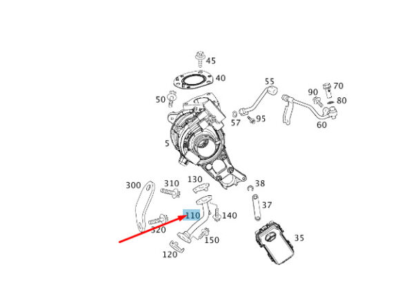 A6511800822 - NEW MERCEDES-BENZ B W246 TURBOCHARGER OIL RETURN LINE A6511800822 ORIGINAL