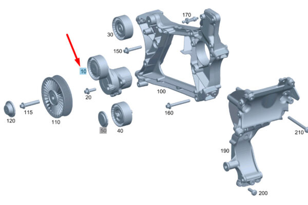 A6512002170 - NEW MERCEDES-BENZ C W204 BELT TENSIONER A6512002170