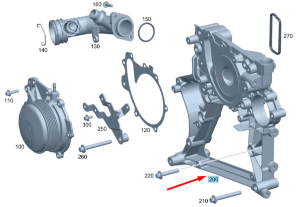 A6512010300 - NEW MERCEDES-BENZ C W204 WATER PUMP MAJOR ASSEMBLY CARRIER A6512010300