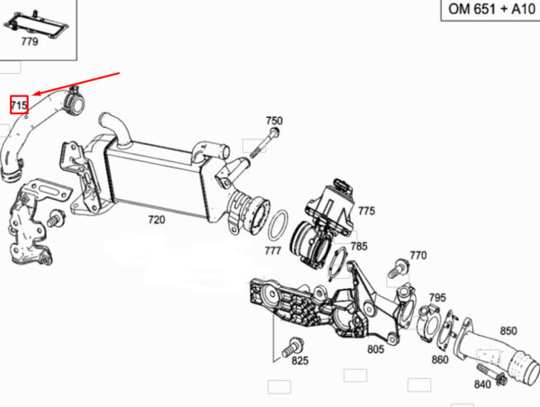 A6512033382 - NEW MERCEDES-BENZ C W205 EXHAUST COOLANT HOSE A6512033382 GENUINE