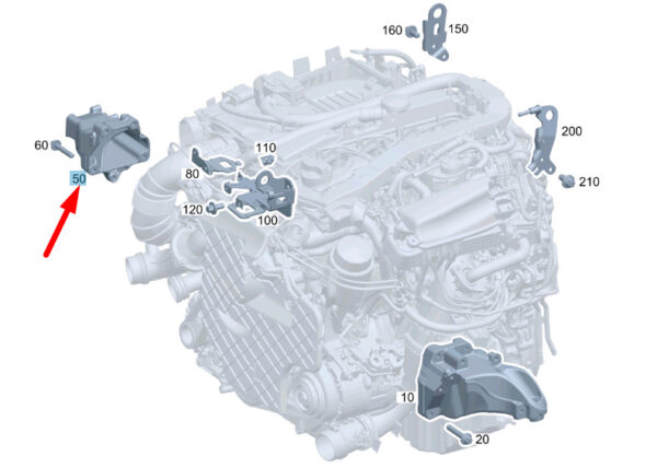 A6512231404 - NEW MERCEDES-BENZ C W204 ENGINE CARRIER RIGHT SIDE A6512231404 ORIGINAL
