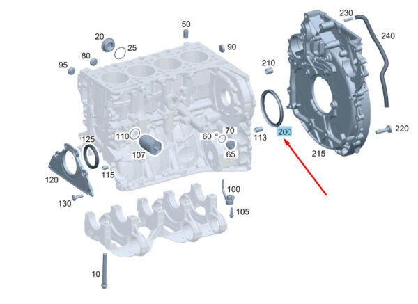A6519970046 - NEW MB ML W166 CYLINDER CRANKCASE RADIAL SHAFT SEALING RING A6519970046 ORIGINAL