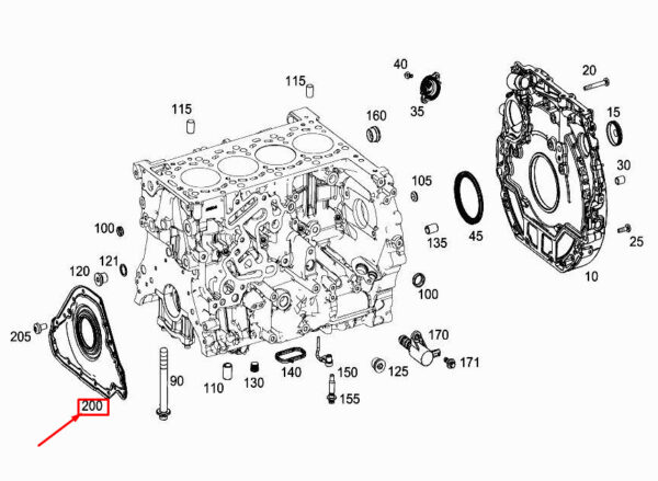 A6540103000 - NEW MERCEDES-BENZ GLE W167 ENGINE CRANKCASE COVER A6540103000