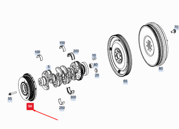 A6540300803 - Mercedes-Benz A W177 Crankshaft Vibration Damper A6540300803 NEW Original