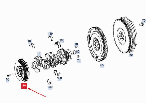 A6540303500 - NEW MERCEDES-BENZ GLE W167 CRANKSHAFT VIBRATION DAMPER A6540303500