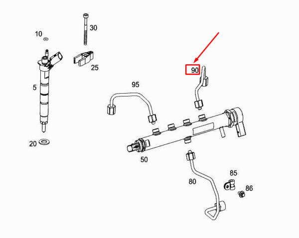 A6540709000 - New MERCEDES-BENZ GLE W167 Fuel Pressure Line A6540709000